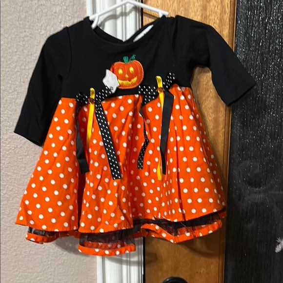 Rare Editions Black and Orange Halloween Pumpkin Dress - Picture 1 of 5